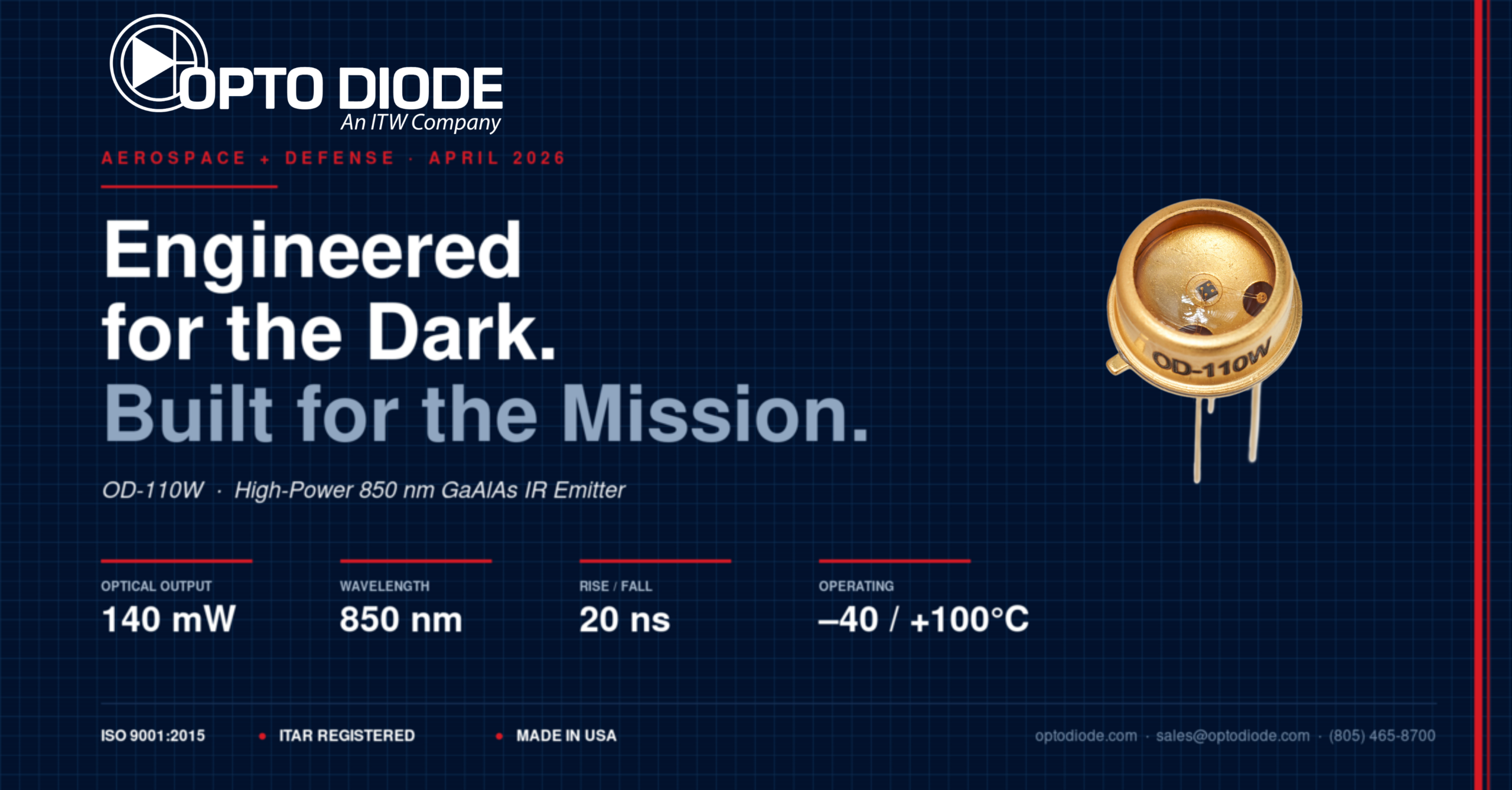 How the OD-110W 850 nm NIR LED Improves Performance in Defense, Surveillance, and Industrial Sensing Systems
